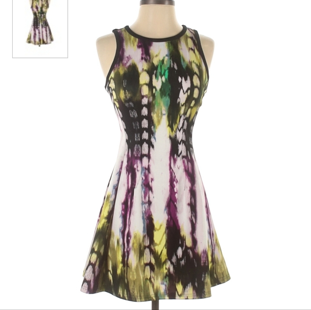 Mossimo Water Colored Dress  Sleeveless Stretch Pullover Sz M